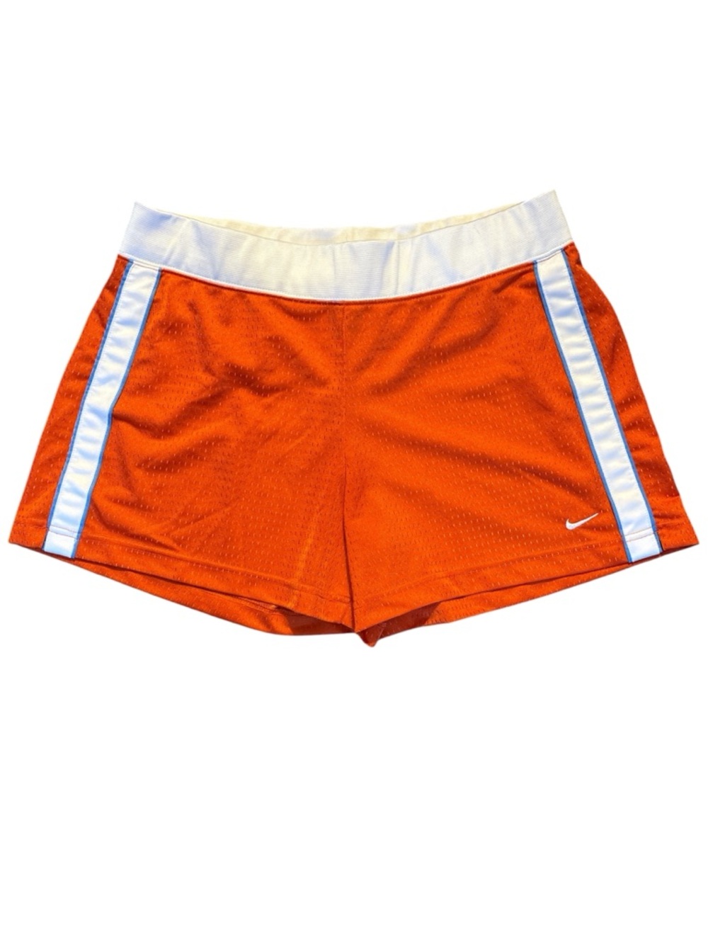 Nike gym shorts orange white mesh Large running retro 90s y2k active performance